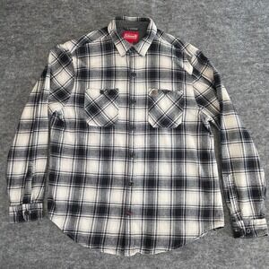 Coleman Flannel Shirt Mens XL Black/White Long Sleeve Pockets Outdoors Button Up